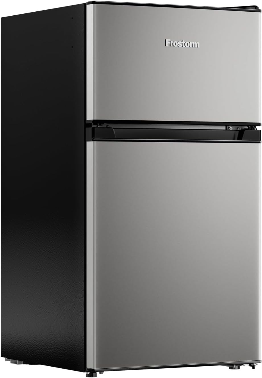 3.2 Cu Ft Mini Fridge with Freezer, Single Door Upright Freezer