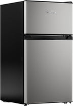 3.2 Cu Ft Mini Fridge with Freezer, Single Door Upright Freezer