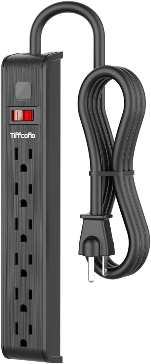 Power Strip Surge Protector, 6 Feet Extension Cord, 600 Joules Surge Protection, Multiple Protection 6 Outlet Strip, ETL Listed 1 Pack