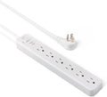 Amazon Basics Surge Protector Power Strip, 6-Outlet, 790 Joules, 6ft Extension Cord, Safety Shutters, White