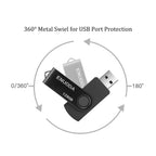 ENUODA 16GB USB Stick 1 Pack Memory Stick USB 2.0 Flash Drives Swivel Design Pen Drive for Data Storage Thumb Drive with LED Light (Black)