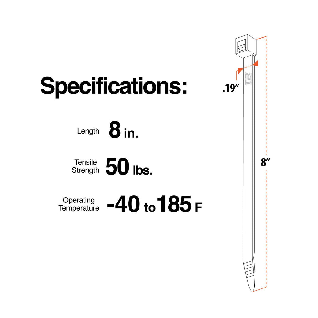 TR Industrial Multi-Purpose Natural Cable Ties, 48 inches, 50 Pack