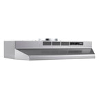 Broan-NuTone F403011 Insert with Light, Exhaust Fan for Under Cabinet Two-Speed Four-Way Convertible Range Hood, 30-Inch, White on White