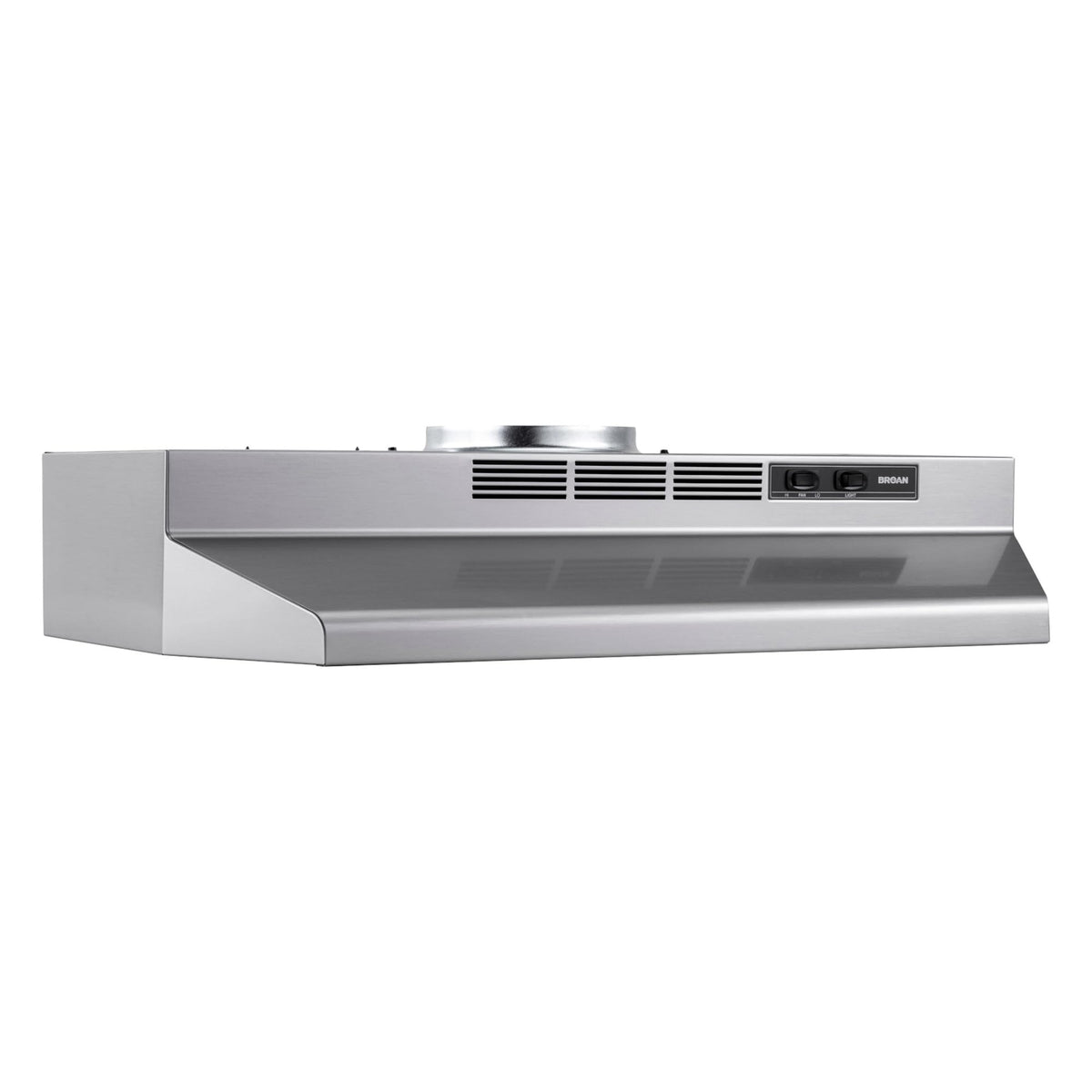 Broan-NuTone F403011 Insert with Light, Exhaust Fan for Under Cabinet Two-Speed Four-Way Convertible Range Hood, 30-Inch, White on White
