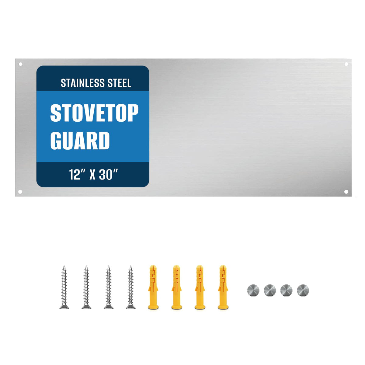 2-Pack 24" By 30" Stainless Steel Stove Backsplash, Reversible Ultra Flat Splatter Guard Range Hood Backsplash, Easy Clean Wall Shield Metal Panel
