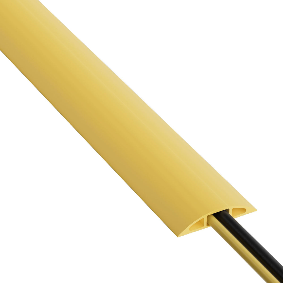 D-Line 6ft Floor Cord Cover, Cable Protector, Hide Extension Cords, Protect Cords, Prevent Cable Trips, Heavy Duty Cord Hider - Cable Cavity = 0.63" (W) x 0.31" (H) - Beige