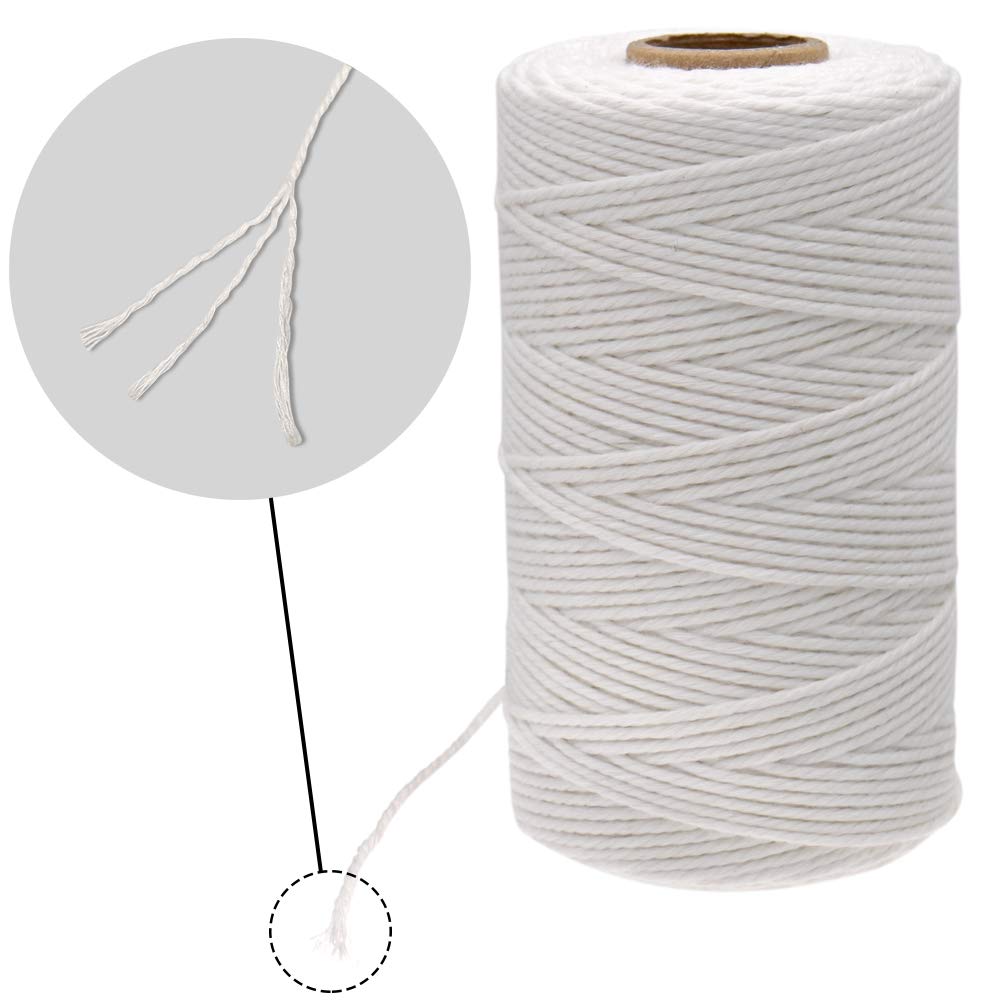 jijAcraft 50M White Cotton String: 2MM Cooking String for DIY Crafts