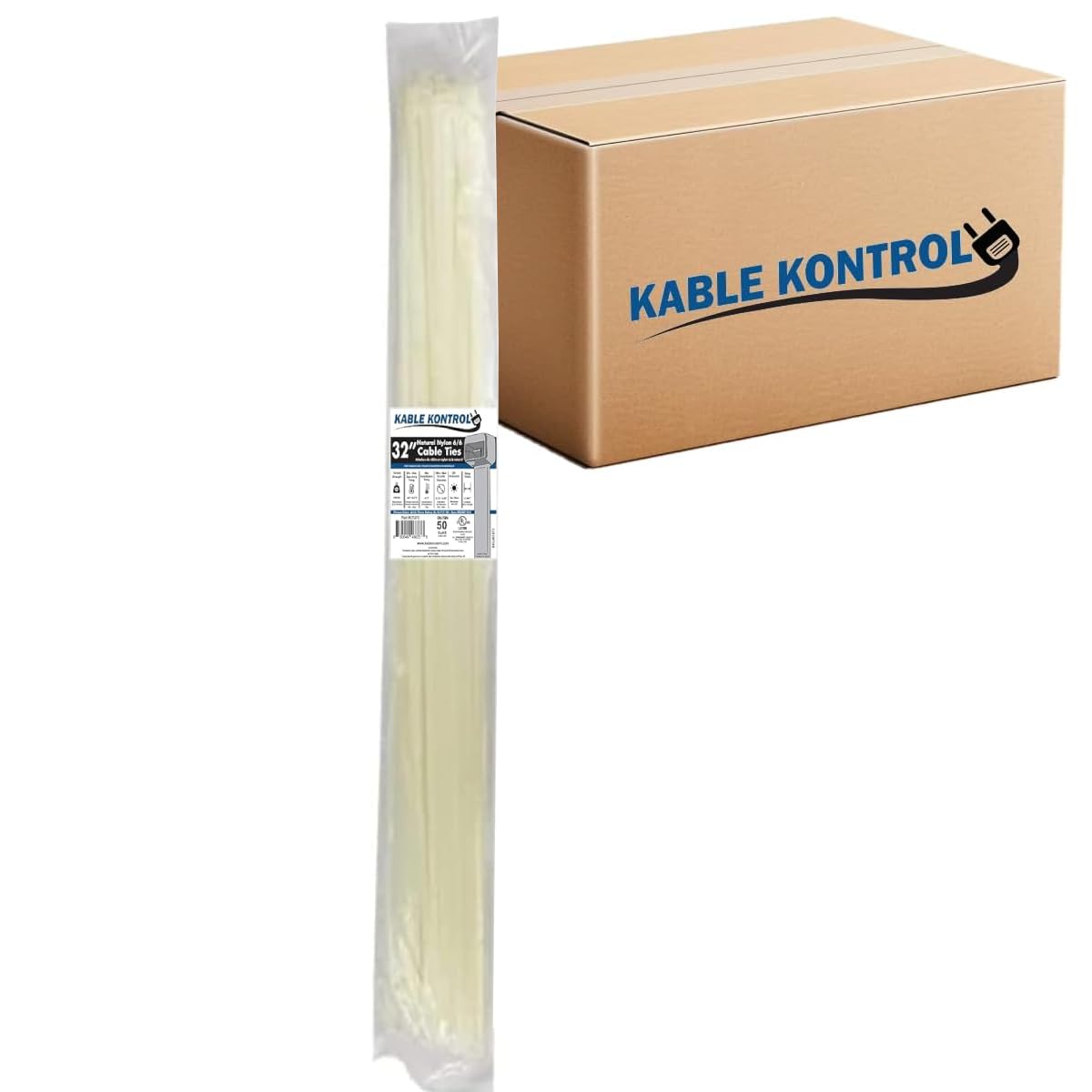 Kable Kontrol Cable Zip Ties, 4 Inch, 100 Pcs, 18lbs Test, Gray