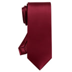 URAQT Men Solid Satin Necktie, 8cm Classic Formal Tie