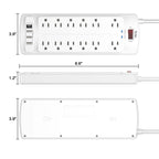 Yintar 6Ft Surge Protector Power Strip with 8 Outlets and 4 USB Ports