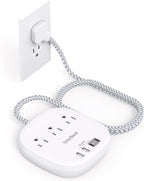 Travel Essentials, 22.5W/4.5A Flat Plug Power Strip, 6 Ft Extension Cord