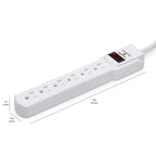 Amazon Basics Surge Protector Power Strip, 6-Outlet with 200J Protection, Circuit Breaker, LED Indicator, On/Off Switch, Wall-Mounting, 2ft Extension Cord, White, 2-Pack
