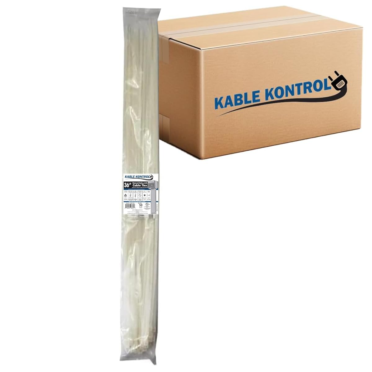 Kable Kontrol Cable Zip Ties, 4 Inch, 100 Pcs, 18lbs Test, Gray
