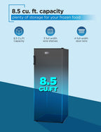 BLACK+DECKER 14 Cu. Ft. Convertible Freezer Refrigerator, Upright Freezer with Glass Shelves, ENERGY STAR rated, Frost Free, BUC1400XB, Black