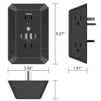 Multi Plug Wall Outlet Surge Protector with 6-Outlet & 4 USB Ports(2USB-C)