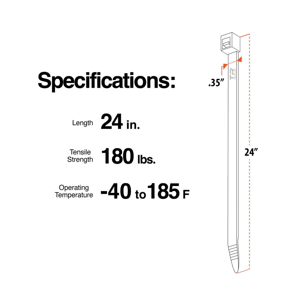 TR Industrial Multi-Purpose Natural Cable Ties, 48 inches, 50 Pack