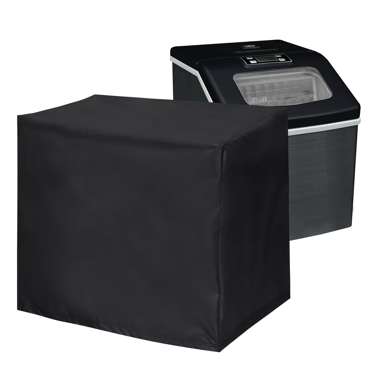 Commercial Ice Maker Cover, Universal Waterproof Shield for Appliances in Home, Garage and Office, Black
