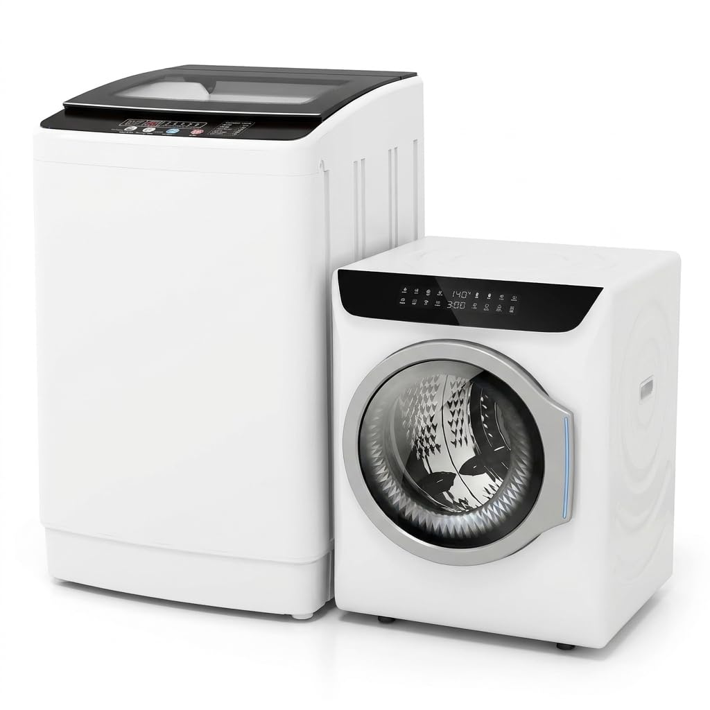 Auertech Portable Washer and Dryer Combo Set, 2.8 CU. FT. Portable Clothes Dryers with Boot Dryer, 28 lbs Fully Automatic Washing Machine, Compact Washer and Dryer for Apartment, RV, Dorm
