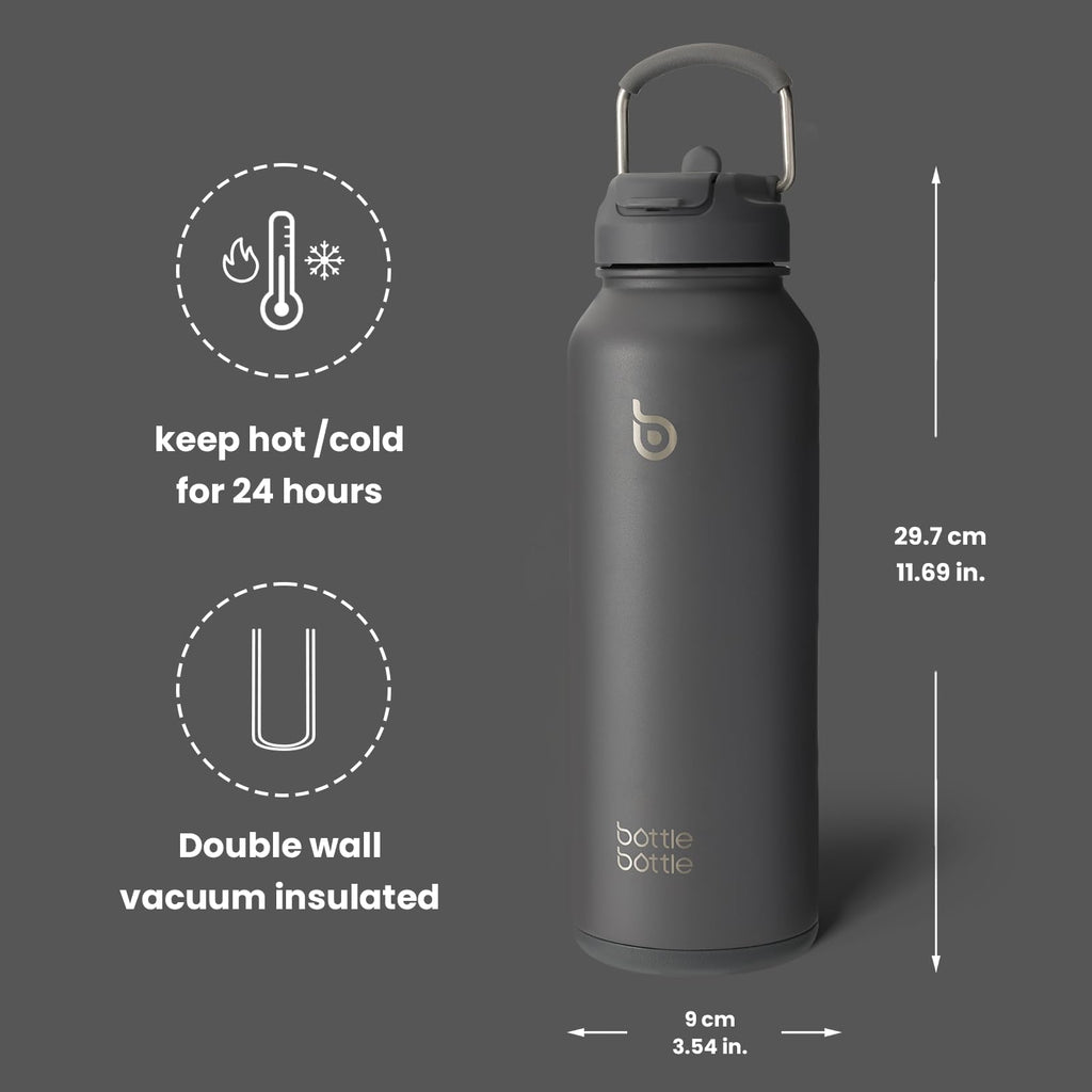 BOTTLE BOTTLE Stainless Steel Bottle with Straw and Pill Box