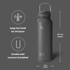 BOTTLE BOTTLE Stainless Steel Bottle with Straw and Pill Box