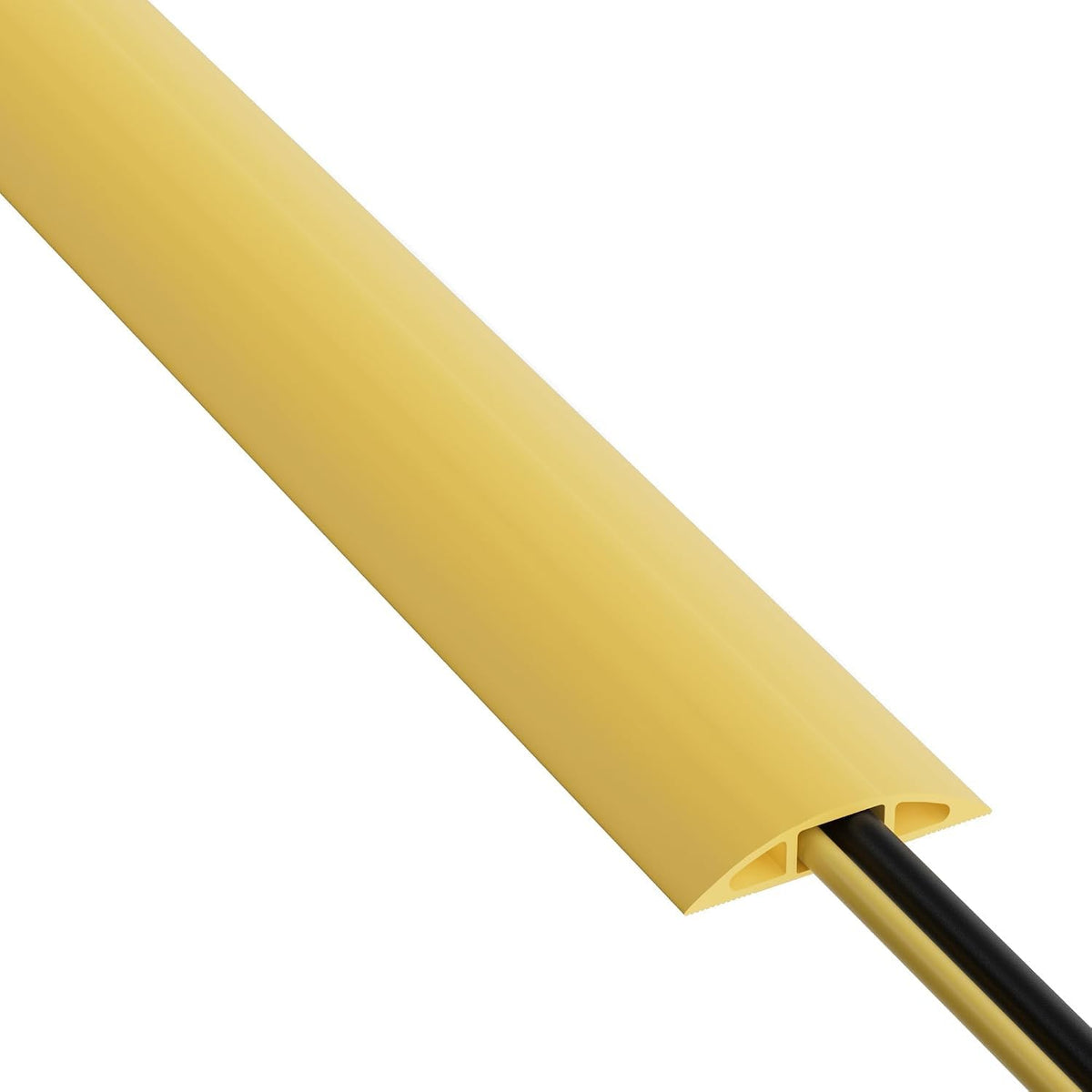 D-Line 6ft Floor Cord Cover, Cable Protector, Hide Extension Cords, Protect Cords, Prevent Cable Trips, Heavy Duty Cord Hider - Cable Cavity = 0.63" (W) x 0.31" (H) - Beige