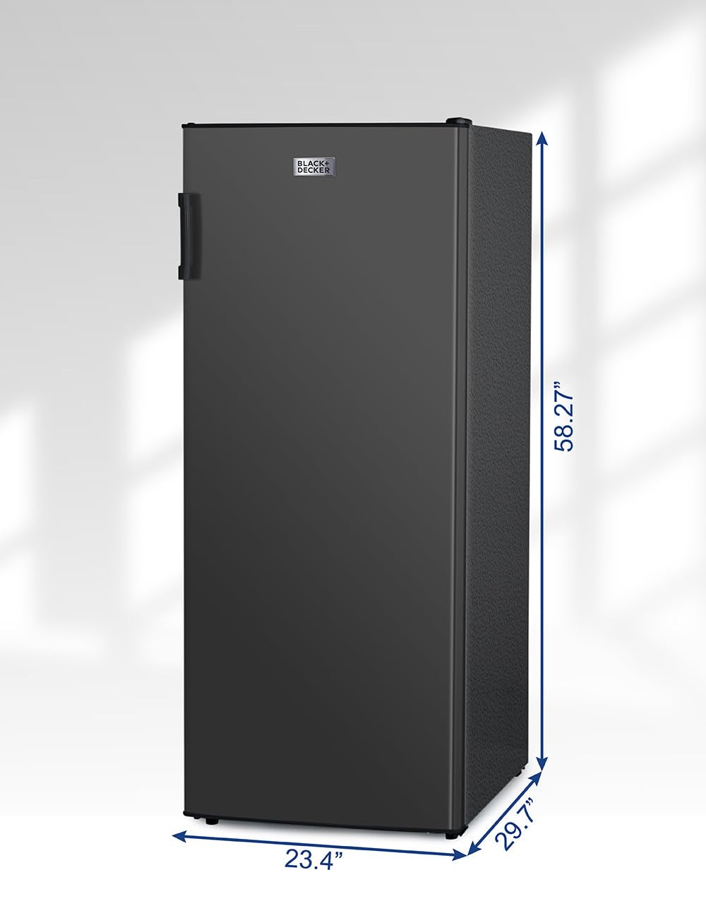 BLACK+DECKER 14 Cu. Ft. Convertible Freezer Refrigerator, Upright Freezer with Glass Shelves, ENERGY STAR rated, Frost Free, BUC1400XB, Black