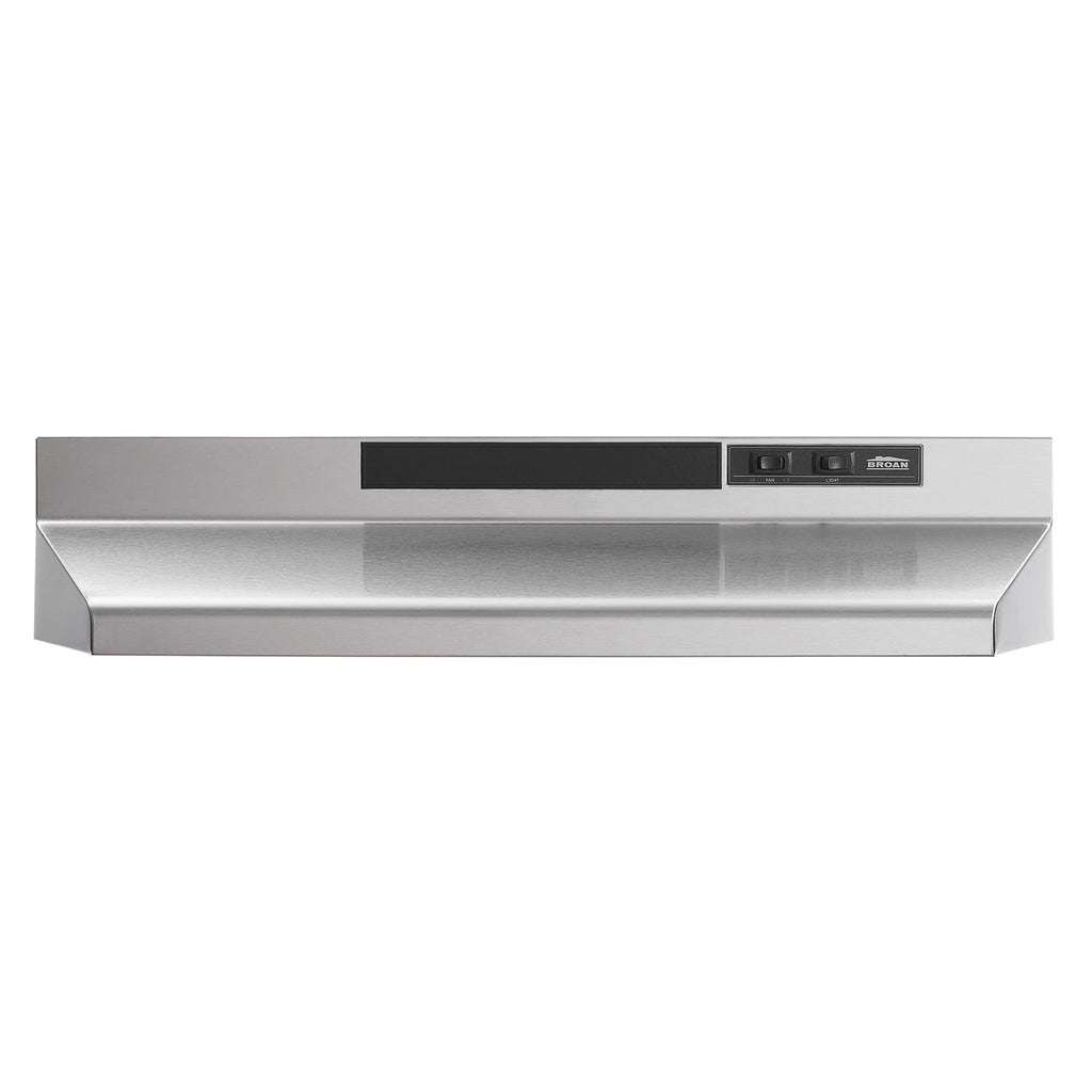 Broan-NuTone F403011 Insert with Light, Exhaust Fan for Under Cabinet Two-Speed Four-Way Convertible Range Hood, 30-Inch, White on White