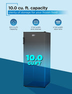 BLACK+DECKER 14 Cu. Ft. Convertible Freezer Refrigerator, Upright Freezer with Glass Shelves, ENERGY STAR rated, Frost Free, BUC1400XB, Black