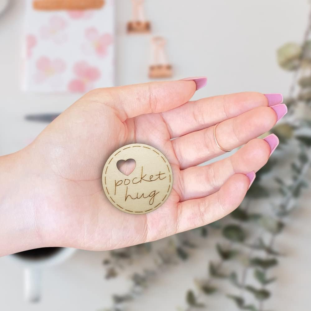 Pocket Hug Gift For Friend | Wooden Special Friendship Token For Her | TKF