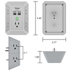 Multi Plug Wall Outlet Surge Protector with 6-Outlet & 4 USB Ports(2USB-C)
