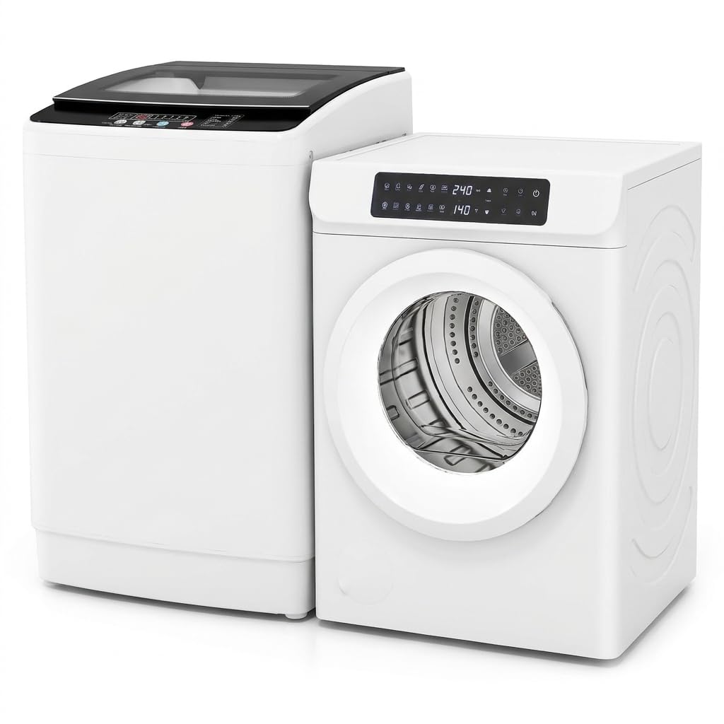 Auertech Portable Washer and Dryer Combo Set, 2.8 CU. FT. Portable Clothes Dryers with Boot Dryer, 28 lbs Fully Automatic Washing Machine, Compact Washer and Dryer for Apartment, RV, Dorm
