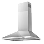 SNDOAS Range Hood 30 inch,Wall Mount Range Hood in Stainless Steel With Ducted/Ductless Convertible,Stove Vent Hood with Aluminum Filters,3 Speed Exhaust Fan,LED Light,Button Control