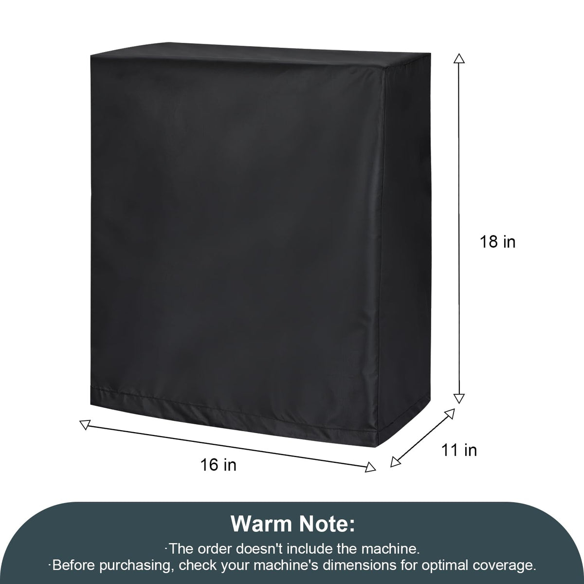 Commercial Ice Maker Cover, Universal Waterproof Shield for Appliances in Home, Garage and Office, Black