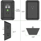 Surge Protector, QINLIANF 5 Outlet Extender with 4 USB Ports(2USB-C)