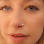 Ultra Thin Opal Nose Ring