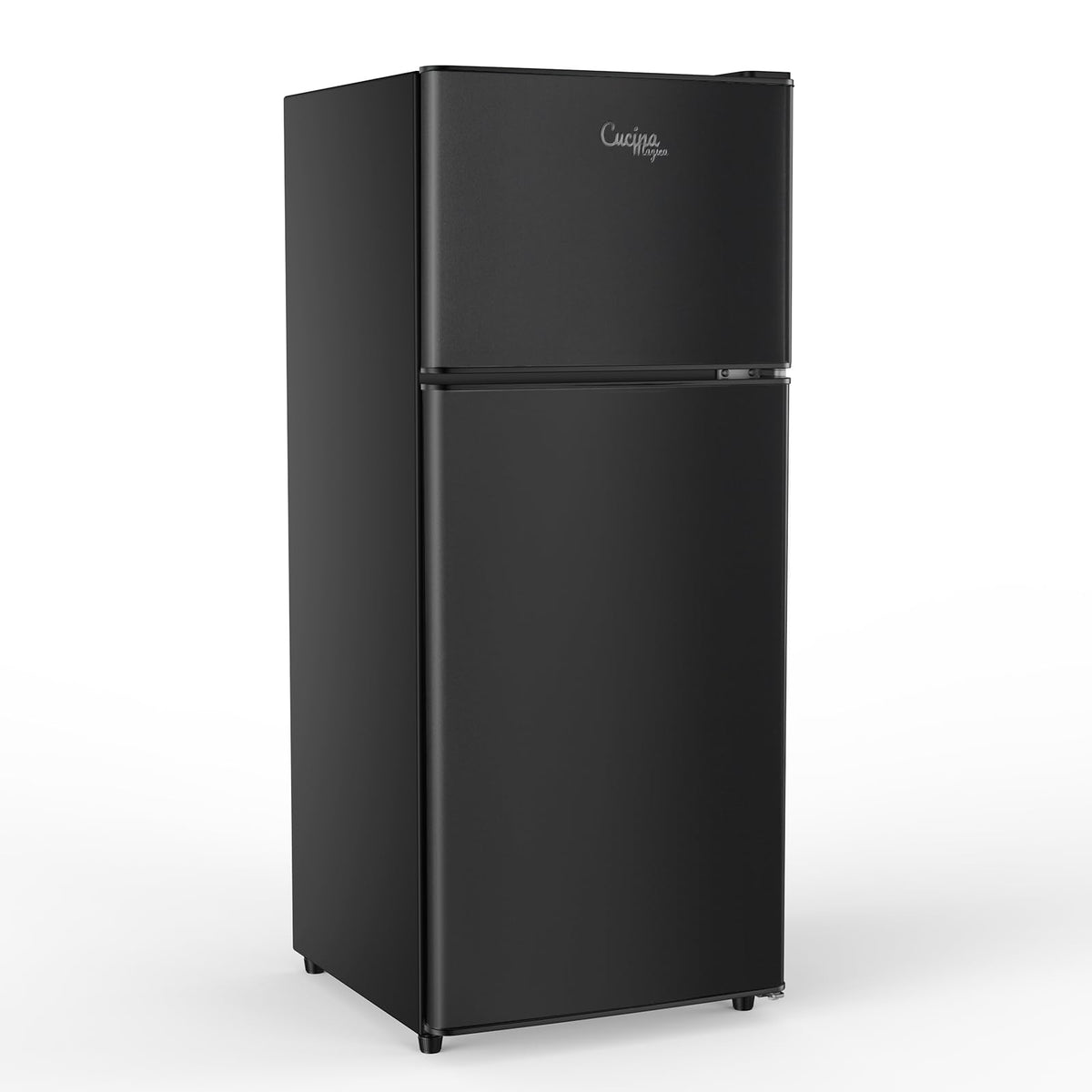 Cucina Magica Mini Fridge with Freezer, 3.2 cuft Small Refrigerator, 7 Adjustable Thermostat, Energy Saving, Low Noise, Double Door Compact Refrigerator for Dorm, Bedroom, Office - Silver