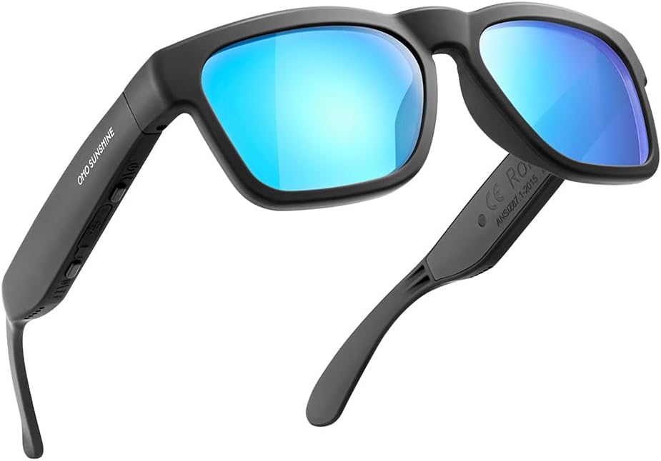 OhO Open Ear Smart Glasses, UV400 Z87.1 Lightweight Bluetooth Sunglasses