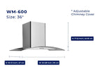 Hauslane Wall Mount Range Hood 30 Inch Convertible 350-750 CFM Low Noise