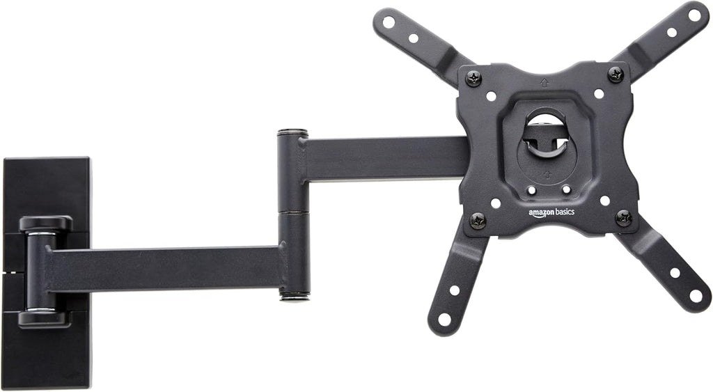 Amazon Basics Full Motion Articulating TV Wall Mount with Tilt Swivel, Extends 16 inches, VESA 200x200, for 12" to 40" TVs, 40 lbs, Black