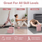 EXERZ Yoga Blocks 2pcs Gym Bricks -Comfortable Fitness Yoga Bricks, Anti-Slip, Lightweight and Travel Friendly Pilates Practice