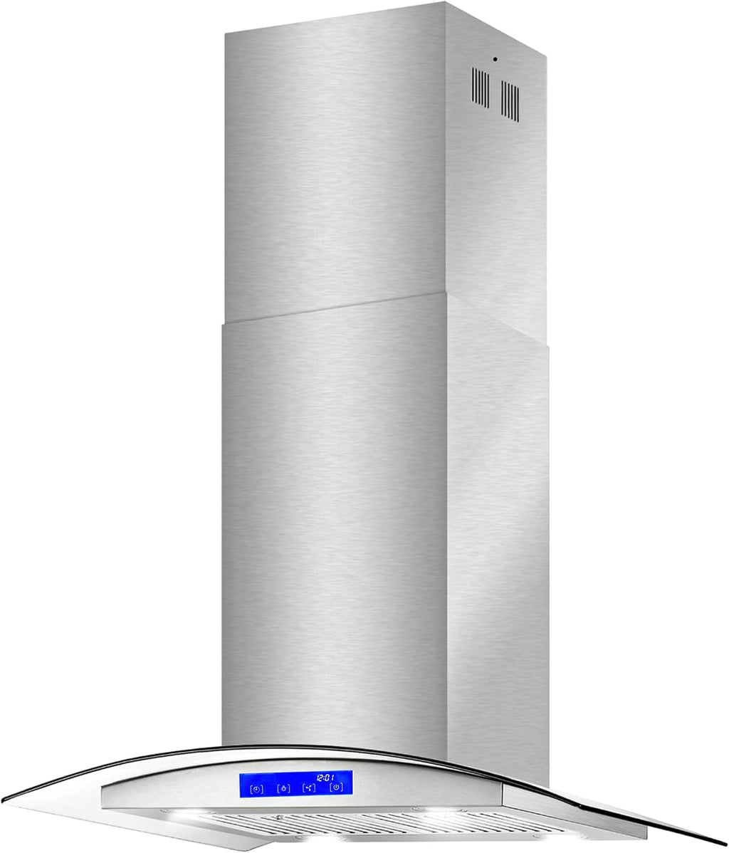 30 in. Lumin Coll 380 CFM Ducted Island Range Hood, LED, Stainless Steel