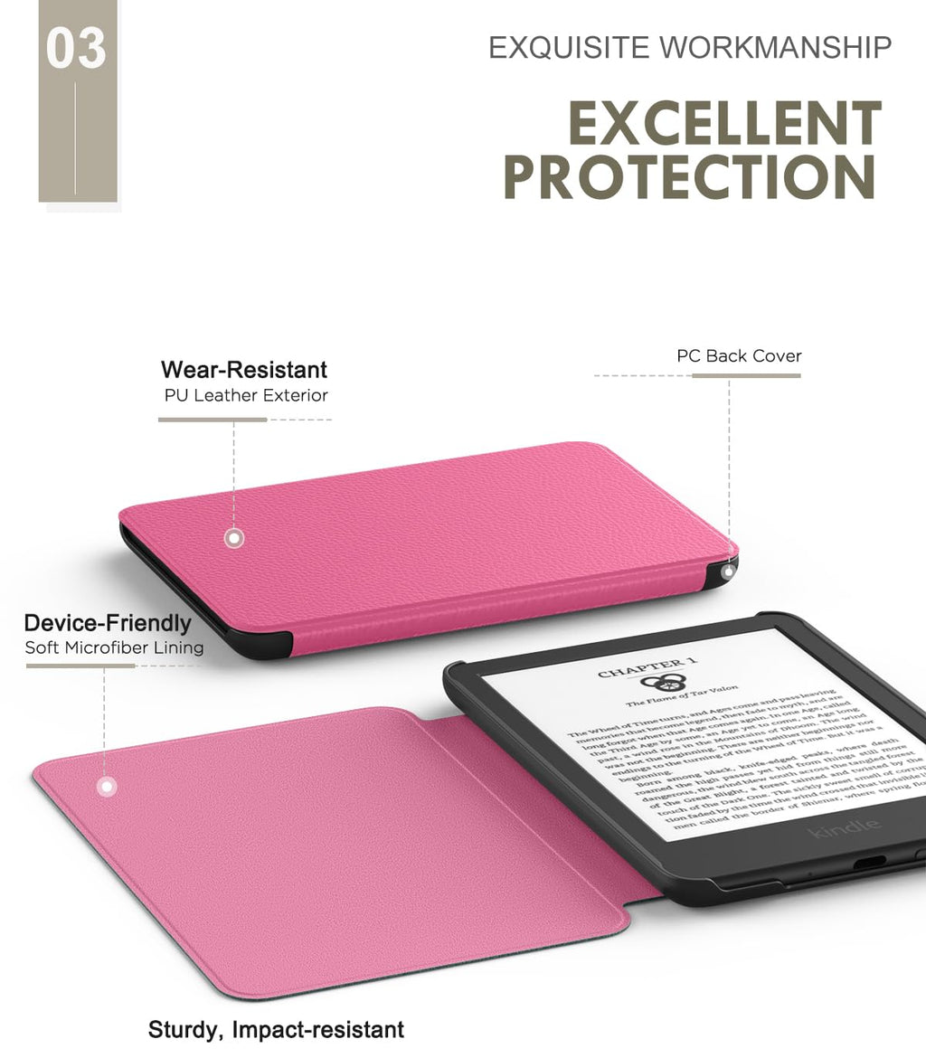 MoKo Case for 6" Amazon Kindle Basic 11th Gen 2024/2022,Blue-green
