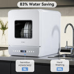 Hermitlux Slim Countertop Portable Dishwasher for Small Spaces