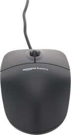 Amazon Basics Responsive and Precise 3-Button Wired USB Computer Mouse with Scrolling and Tracking, Single, Black