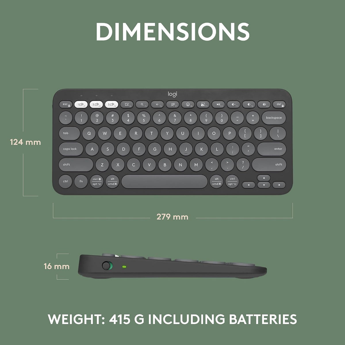 Logitech Pebble Keys 2 K380s, Multi-Device Bluetooth Wireless Keyboard