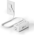 3Ft Short Extension Cord with Multiple Outlets, Surge Protector Power Strip
