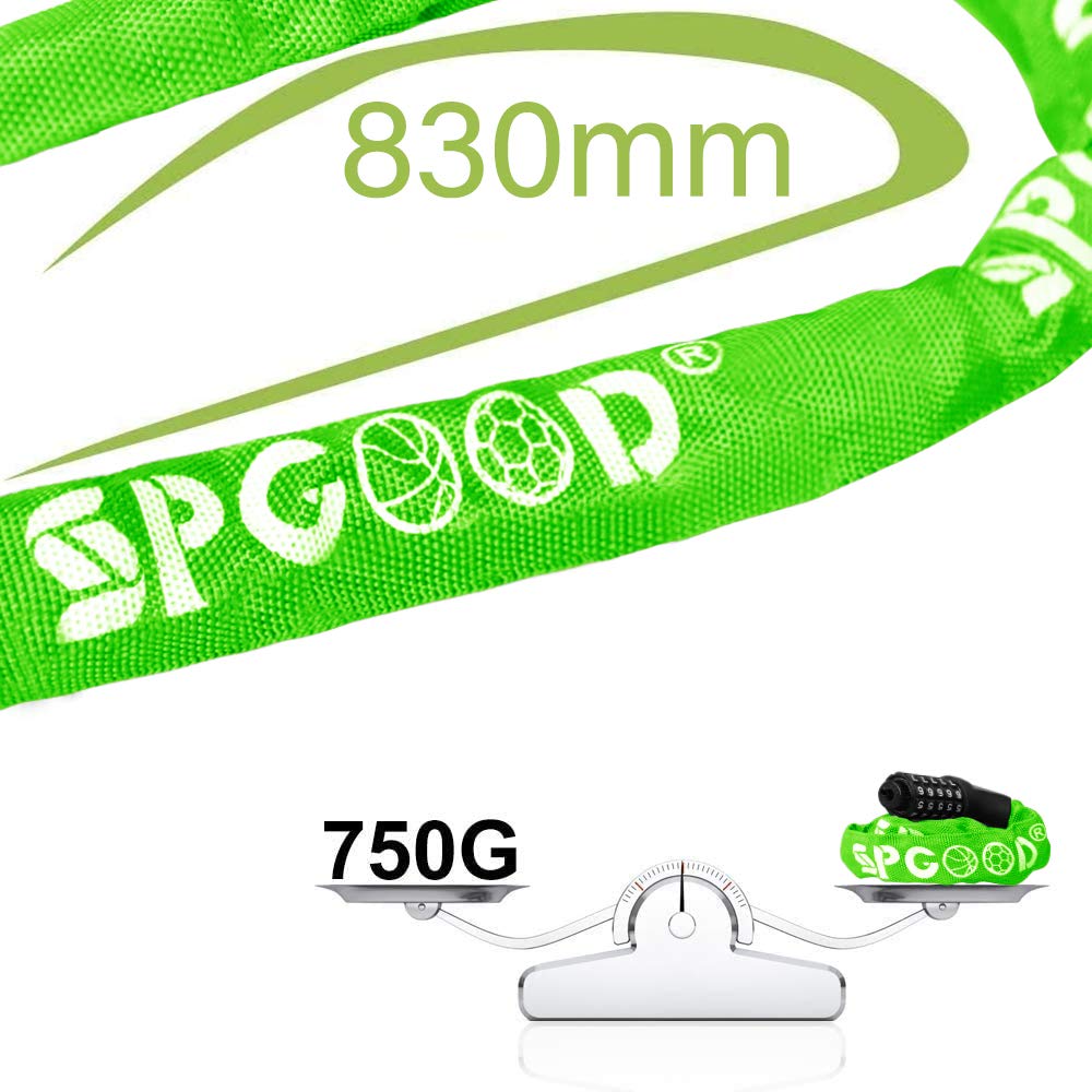 SPGOOD Bike Lock with Combination, Bicycle Lock with Chain(Camouflage)