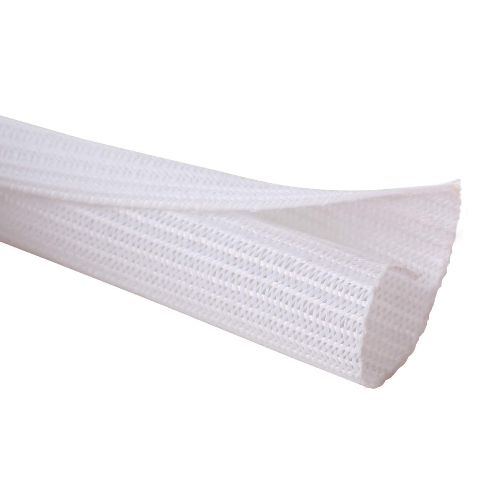 Alex Tech 10ft - 1/8 inch Cord Protector Wire Loom Tubing Cable Sleeve Split Sleeving for USB Cable Power Cord Audio Video Cable – Protect Cat from Chewing Cords - White