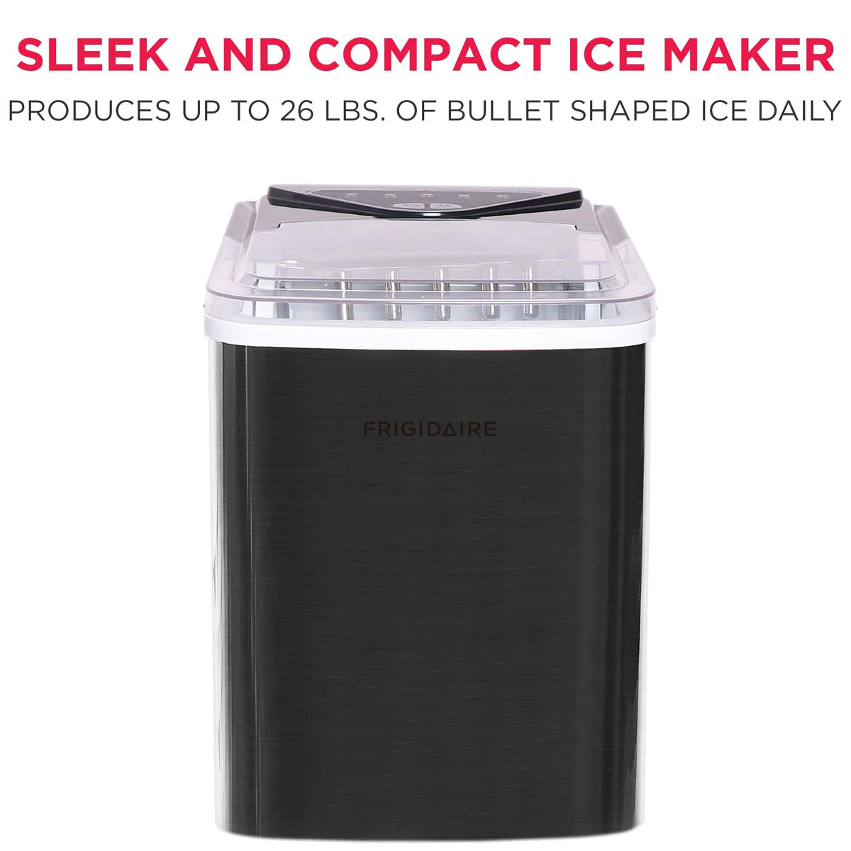 Frigidaire EFIC123-SS Counter Top Maker, Produces 26 pounds Ice per Day, Stainless Steel