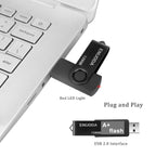 ENUODA 16GB USB Stick 1 Pack Memory Stick USB 2.0 Flash Drives Swivel Design Pen Drive for Data Storage Thumb Drive with LED Light (Black)